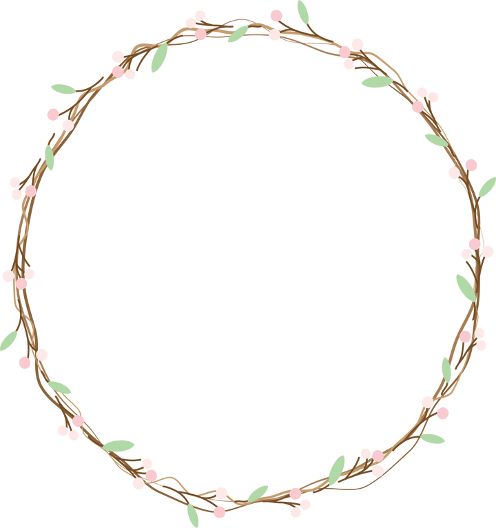 Minimal Flower Bud Heart and Circle Wreath Collection