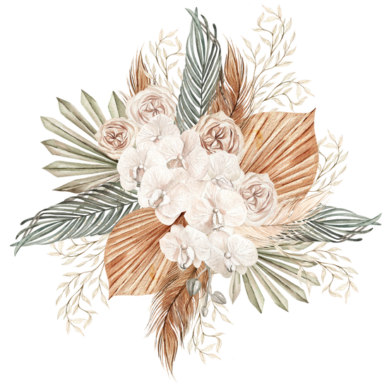 Watercolor  wedding  bouquet